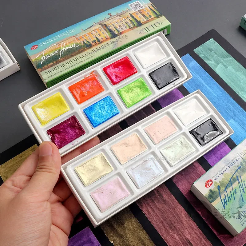 Watercolor Paint Set Solid Pigment - 2024 nowy biały mistrz nocny stały