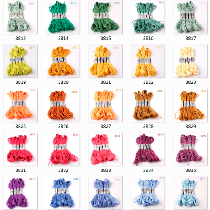Cotton Embroidery Thread Skeins - 3727--3857---10 sztuk nici do haftu krzyżykowego