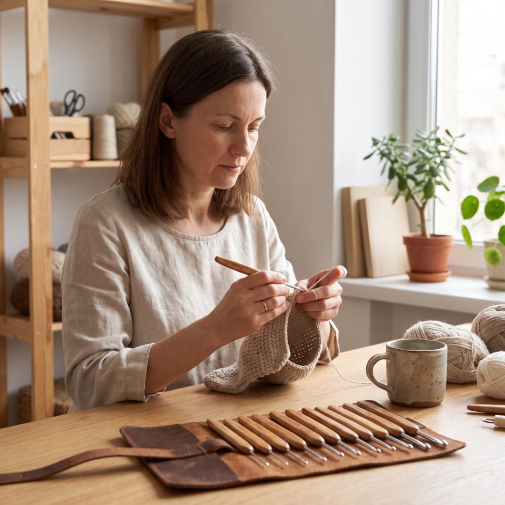 Zestaw szydełek do robótek ręc – Wooden Crochet Hooks Ergonomic Handle recenzja i cena